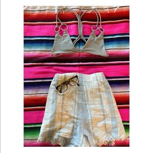 ACACIA Powder Blue Plunging Bikini Top 🐟